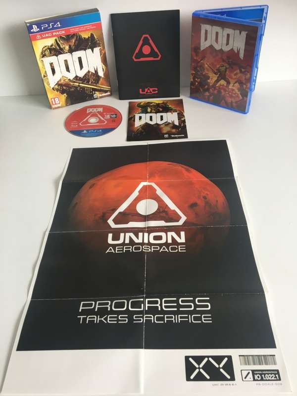 Doom UAC Pack PS4 Handbook & UAC Poster Included ( No Patches ) Very Good Condition!