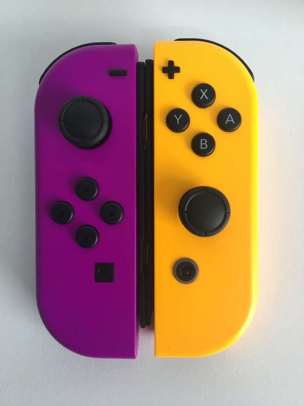 Nintendo Switch Original Joy-Con Pairs Neon Purple / Orange + Joy-Con Housing Great Condition!