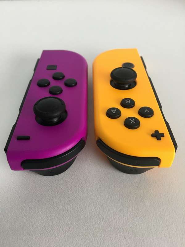 Nintendo Switch Original Joy-Con Pairs Neon Purple / Orange + Joy-Con Housing Great Condition!