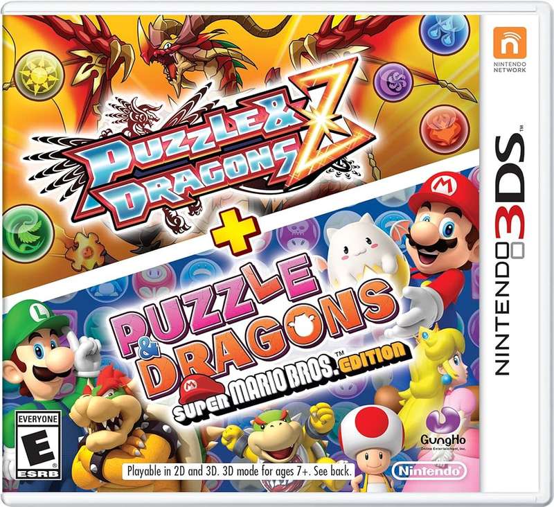 Puzzle & Dragons Z + Puzzle & Dragons Super Mario Bros Nintendo 3DS Great Condition!