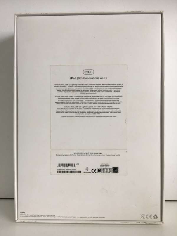 iPad 10.2-inch Model A2270 (8th gen) 32 GB Wi-Fi Only Space Grey Immaculate Condition!