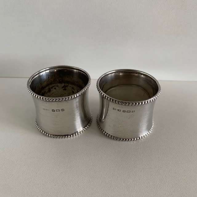 Hallmarked silver Serviette rings
