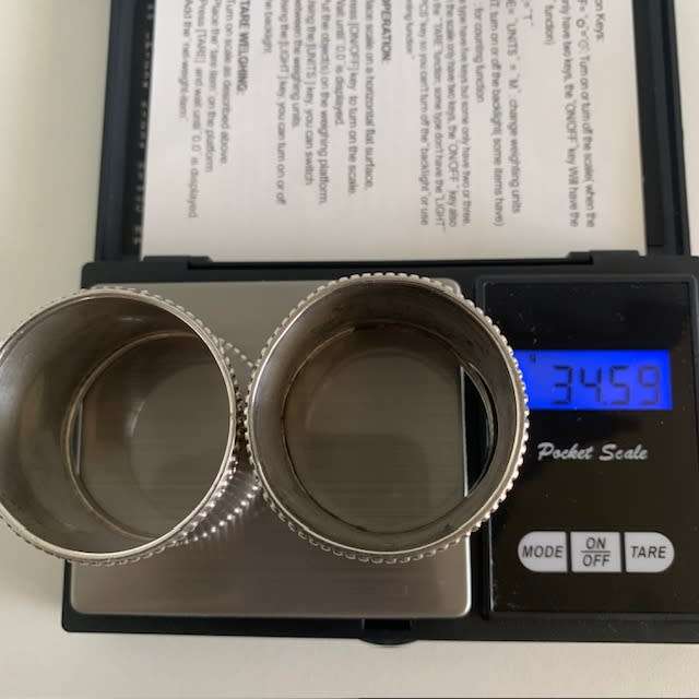 Hallmarked silver Serviette rings