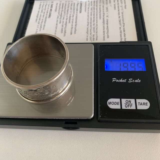 Hallmarked silver Serviette ring