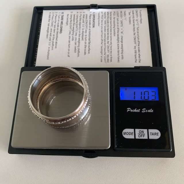 Hallmarked silver Serviette ring
