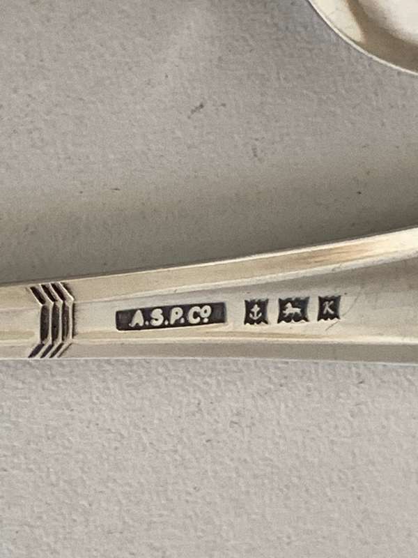 Hallmarked Sterling Silver art deco Coffee/tea spoons (6)