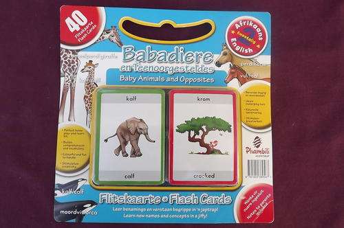 40 Flashcards with Baby Animals & Opposites Eng/Afr