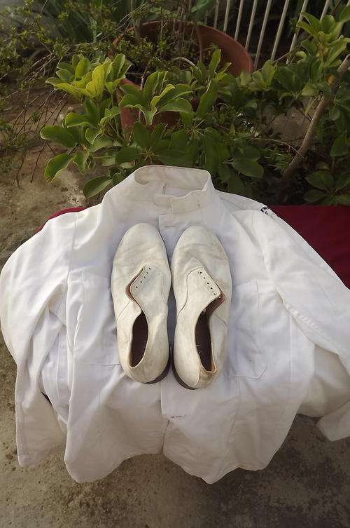 Lot of 2 South Africa CF Jackets and 1 other & 1 pair 1968 white navy shoes