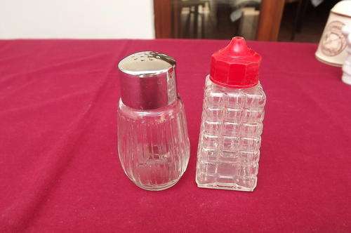 Lot of 2 Glass Salt pots