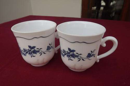 White and Blue cups from Arcopal France