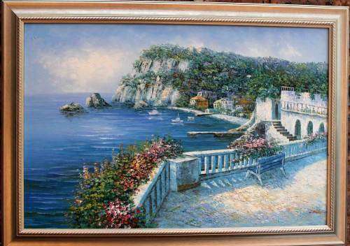 A lovely, colourful framed oil painting signed by the artist, M Austin