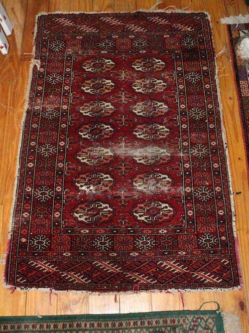 Delightfully lived-in Persian carpet.