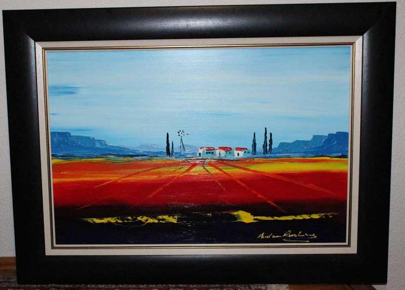 BeautifuI! A huge framed PauI van Rensburg oiI painting in a stunning condition