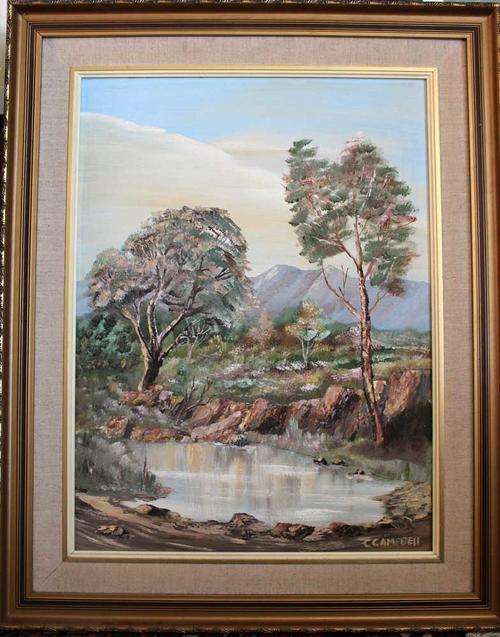 A beautiful oil painting signed Campbell in excellent condition