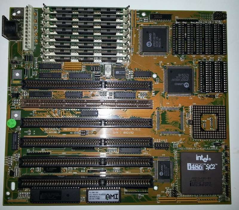 BC3486UL 386/486 Motherboard + Intel 486 SX2 50Mhz + 8mb RAM EISA Bus