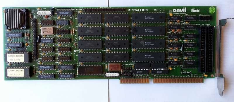 Anvil Stallion v3.2 I Multi Serial Card ISA 16-Bit Intel 80186 CPU (1986)