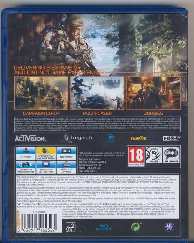 Call Of Duty Black Ops III for Playstation 4 (PS4)