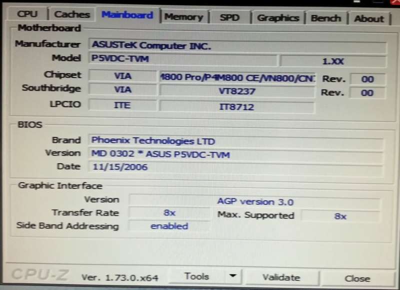 Asus p5vdc-tvm Motherboard AGP Dual DDR1/DDR2 + Intel 3Ghz CPU + 1GB Memory Socket 775