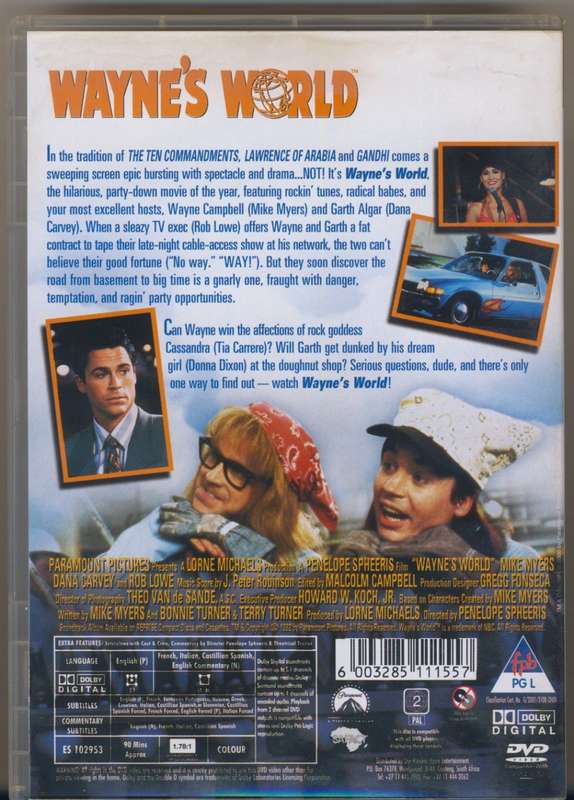 DVD - Waynes World 1 and Waynes World 2 PAL