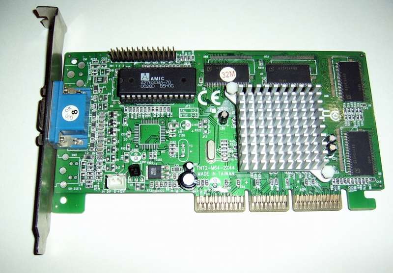 nVidia Riva TNT2 M64 AGP Video Card 32mb RAM (1999)