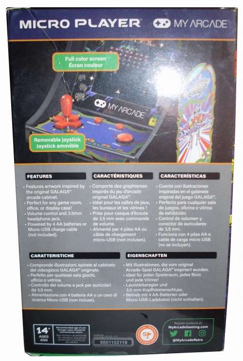 My Arcade Galaga Arcade Game Micro Player 6.75 Inch