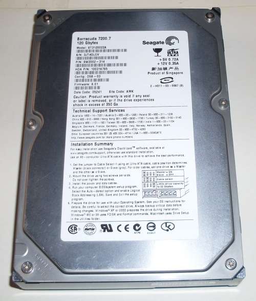 Seagate Barracuda ST3120022A 120GB IDE Hard Drive