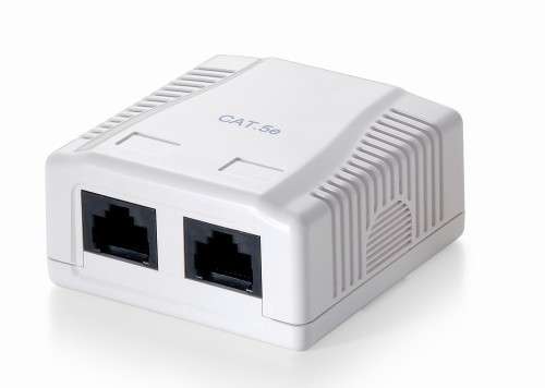 Equip Surface Mounted Box two RJ45 ports Cat5e