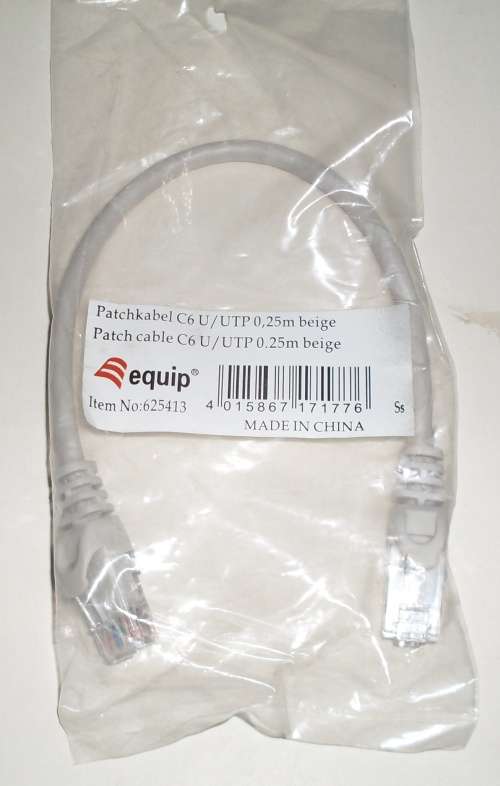 Equip Network Cable CAT6E UTP Patch White 25 cm