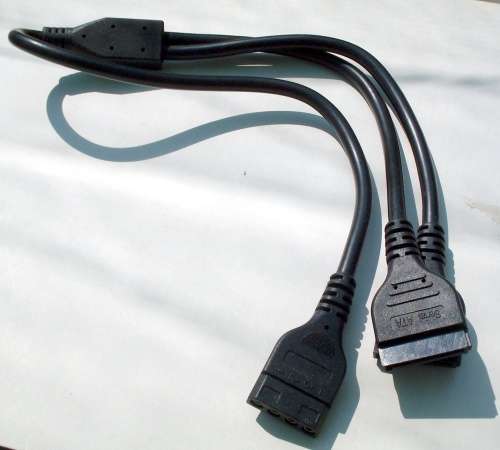 Molex Female to Dual SATA Splitter Cable Shielded