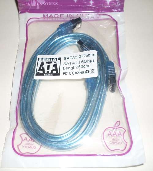 SATA 3.0 6Gpbs Transparent Blue 50cm Pack of 2