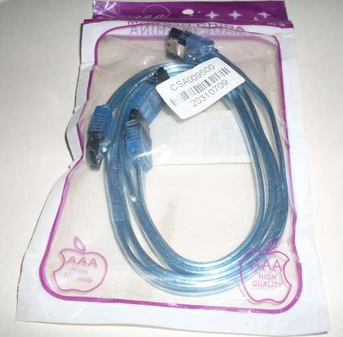 SATA 3.0 6Gpbs Transparent Blue 50cm Pack of 2
