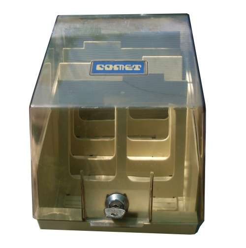 Comet 5.25 inch Floppy Disk Bank with Key fits 50 Disks