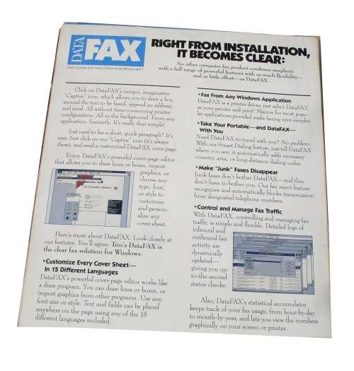 Trio Datafax software for Windows 3.0 Floppy Disk (1993)