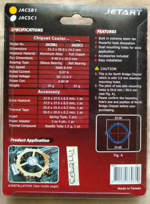 Jetart Chipset Cooling All-In-One North Bridge and Chipset Kit