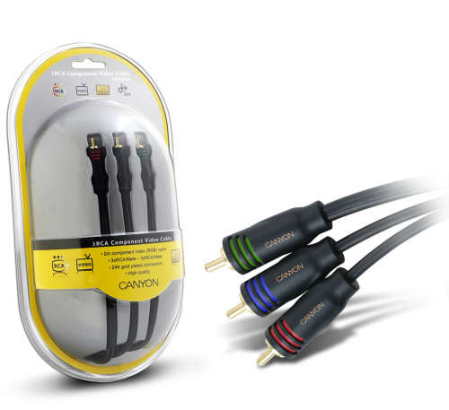 Canyon 3 RCA Component Video Cable 2 Meter 24K Gold Plated