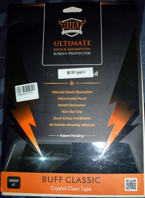 Buff Shock Absorption Screen Protector Clear for iPad 4