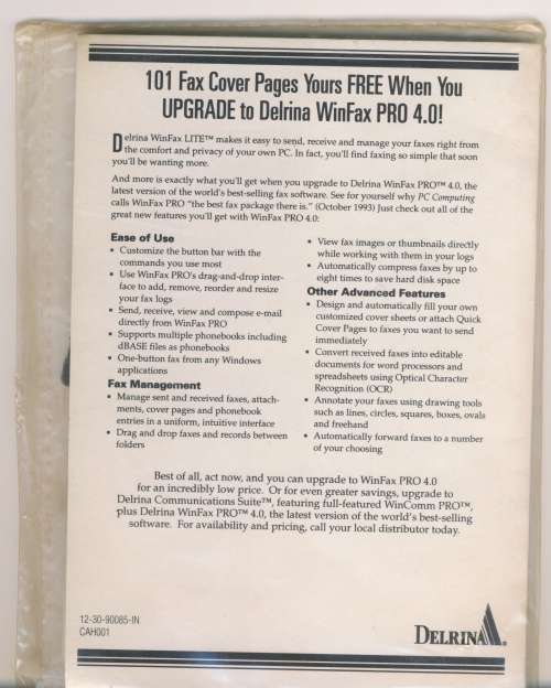 Delrina Fax Software from Symantec 3.5 inch Floppy (1990)