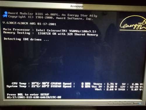 Jetway 630CF Socket 370 Celeron 950Mhz 128mb RAM (2001)