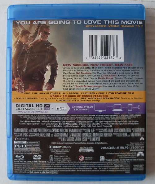 Terminator Genesys DVD and Bluray Region A