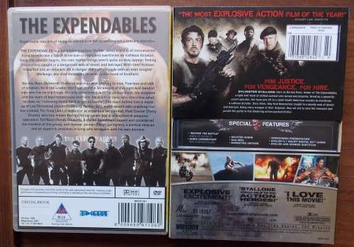 The Expendables 1 (SA/USA format) Region 1 and Region 2 DVD
