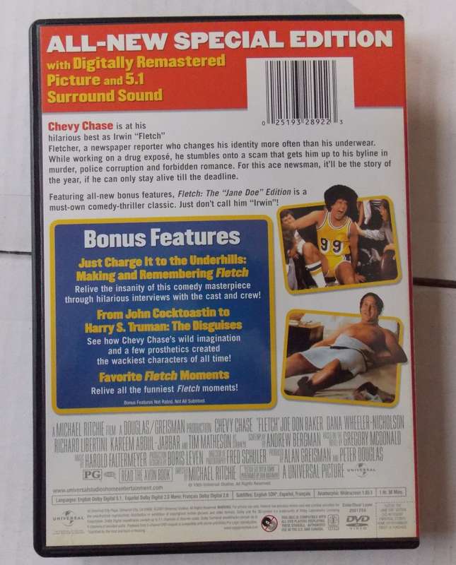 Fletch The Jane Doe Edition (Chevy Chase 1985) DVD REGION 1