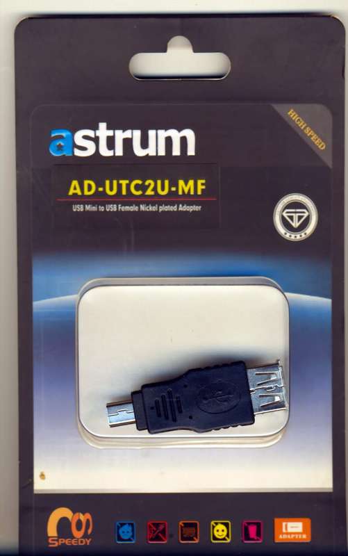 Astrum Mini USB to USB Female Nickle Plated Adapter