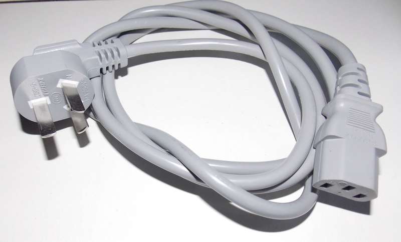 Type I to C13 Power Cable Grey 1 Meter