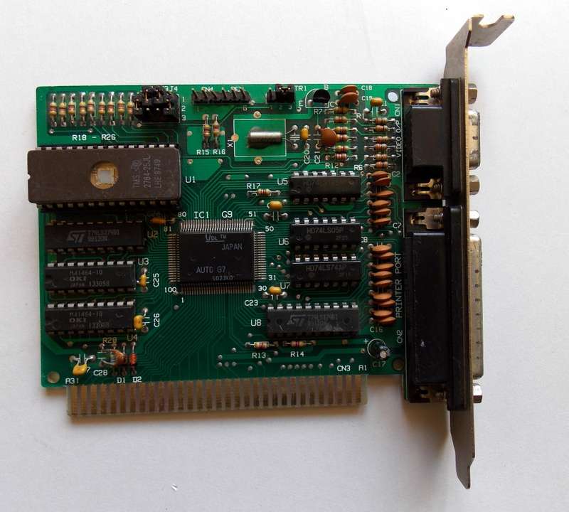 VDL Auto G7 CGA/Hercules Video Card 64KB RAM ISA 8-Bit (1989)
