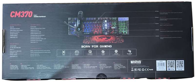 Marvo CM370 Gaming Kit Mouse/Keyboard/Headphones/Mouse Pad