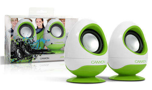 Canyon Compact USB Speakers Green USB 2.0