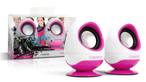 Canyon Compact USB Speakers Pink USB 2.0