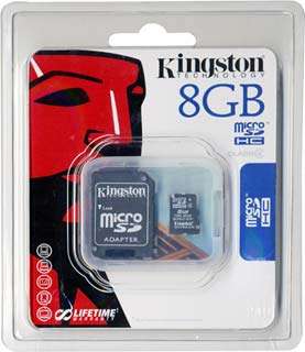 Kingston Micro SD 8gb Class-4 with adapter Lifetime Warranty