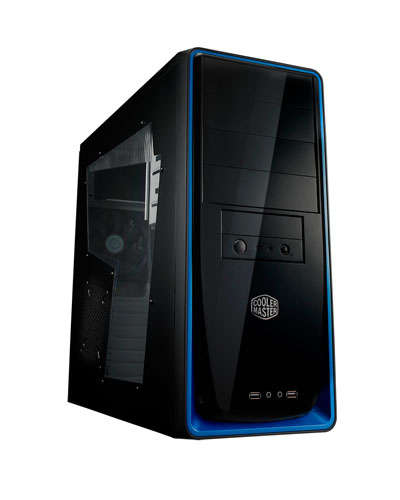 CoolerMaster 310 Chassis : No PSU; Side Window; Black & Blue
