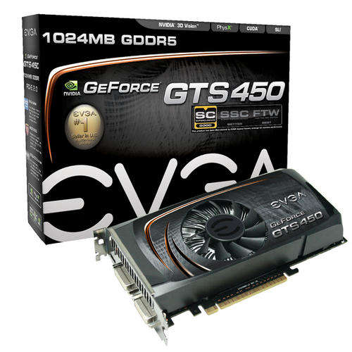 EVGA GeForce GTS 450 1024MB Superclocked - 128-bit, 882MHz
